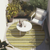 8' X 8' Khaki Yellow and Gray Round Striped Washable Non Skid Indoor Outdoor Area Rug