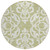 8' Sage And Ivory Round Damask Washable Indoor Outdoor Area Rug