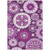 9' X 12' Eggplant And Mauve Floral Medallion Washable Indoor Outdoor Area Rug