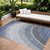 8' X 10' Denim Blue And Navy Blue Abstract Washable Indoor Outdoor Area Rug