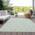 10' X 14' Mint Green And Ivory Geometric Washable Indoor Outdoor Area Rug - Mint Green, Ivory