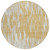 8' Gold And Ivory Round Abstract Washable Indoor Outdoor Area Rug Transitional Style - Gold, Ivory Color