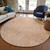 8' Peach Blue And Ivory Round Abstract Washable Indoor Outdoor Area Rug