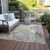 8' X 10' Beige and Gray Abstract Washable Non Skid Indoor Outdoor Area Rug