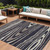8' X 10' Black Taupe And Beige Faux Bois Washable Indoor Outdoor Area Rug