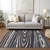 8' X 10' Black Taupe And Beige Faux Bois Washable Indoor Outdoor Area Rug