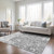 9' X 12' Gray And Ivory Abstract Washable Indoor Outdoor Area Rug Transitional Style - Gray, Ivory Color