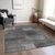 10' X 14' Gray Charcoal And Ivory Abstract Washable Indoor Outdoor Area Rug