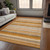 10' X 14' Brown and Orange Striped Washable Non Skid Indoor Outdoor Area Rug