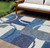 8' X 10' Blue And Ivory Geometric Washable Indoor Outdoor Area Rug - 880016760804