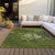8' X 10' Olive Green And Sage Abstract Washable Indoor Outdoor Area Rug