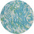 8' Teal Blue Ivory And Green Round Abstract Washable Indoor Outdoor Area Rug