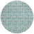 8' Teal Blue And Ivory Round Geometric Washable Indoor Outdoor Area Rug