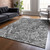 8' X 10' Gray Charcoal And Silver Abstract Washable Indoor Outdoor Area Rug Transitional Style - Gray, Charcoal, Silver Color