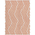 9' X 12' Orange and White Geometric Washable Non Skid Indoor Outdoor Area Rug