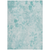 10' X 14' Aqua Teal Blue And Ivory Floral Washable Indoor Outdoor Area Rug