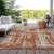 10' X 14' Brown And Ivory Abstract Washable Indoor Outdoor Area Rug Transitional Style - Brown, Ivory Color