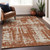 10' X 14' Brown And Ivory Abstract Washable Indoor Outdoor Area Rug Transitional Style - Brown, Ivory Color