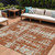 10' X 14' Brown And Ivory Abstract Washable Indoor Outdoor Area Rug Transitional Style - Brown, Ivory Color
