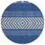 8' Navy Blue Ivory And Beige Round Southwestern Washable Indoor Outdoor Area Rug