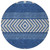 8' Navy Blue Ivory And Beige Round Southwestern Washable Indoor Outdoor Area Rug - 880016407686