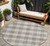 8' Taupe And Gray Round Plaid Washable Indoor Outdoor Area Rug - Taupe, Gray