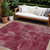 8' X 10' Burgundy And Ivory Geometric Washable Indoor Outdoor Area Rug - Burgundy, Ivory