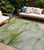 10' X 14' Olive Green Abstract Washable Non Skid Indoor Outdoor Area Rug