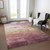 8' X 10' Mauve And Pink Striped Washable Indoor Outdoor Area Rug