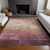 8' X 10' Mauve And Pink Striped Washable Indoor Outdoor Area Rug