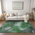 9' X 12' Emerald Abstract Washable Non Skid Indoor Outdoor Area Rug