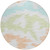 8' White Sky Blue And Artichoke Green Round Abstract Washable Indoor Outdoor Area Rug