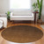 8' Chocolate And Brown Round Ombre Washable Indoor Outdoor Area Rug