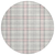 8' Pink And Gray Round Plaid Washable Indoor Outdoor Area Rug