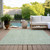 9' X 12' Mint Green Artichoke Green And Ivory Geometric Washable Indoor Outdoor Area Rug