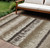 9' X 12' Brown Beige And Ivory Striped Washable Indoor Outdoor Area Rug - Brown, Beige, Ivory