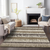 9' X 12' Brown Beige And Ivory Striped Washable Indoor Outdoor Area Rug