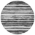 8' Charcoal And Gray Round Striped Washable Indoor Outdoor Area Rug