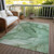 9' X 12' Green And Sage Abstract Washable Indoor Outdoor Area Rug