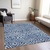 10' X 14' Navy Blue And Ivory Abstract Washable Indoor Outdoor Area Rug