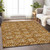 8' X 10' Copper And Beige Floral Washable Indoor Outdoor Area Rug Transitional Style - Copper, Beige Color