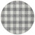 8' Gray And Charcoal Round Plaid Washable Indoor Outdoor Area Rug