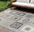 9' X 12' Gray Charcoal And Beige Geometric Washable Indoor Outdoor Area Rug