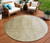 8' Taupe Beige And Ivory Round Ombre Washable Indoor Outdoor Area Rug
