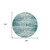 8' Teal Blue And Ivory Round Striped Washable Indoor Outdoor Area Rug - 608219214296