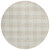 8' Ivory And Beige Round Plaid Washable Indoor Outdoor Area Rug - Ivory, Beige