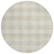 8' Ivory And Beige Round Plaid Washable Indoor Outdoor Area Rug