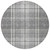 8' Gray Black And Ivory Round Plaid Washable Indoor Outdoor Area Rug