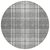 8' Gray Black And Ivory Round Plaid Washable Indoor Outdoor Area Rug