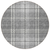 8' Gray Black And Ivory Round Plaid Washable Indoor Outdoor Area Rug